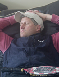 Phil Johnson taking a nap